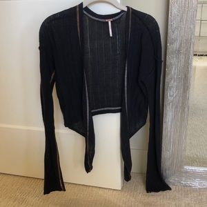Free people long sleeve tie top